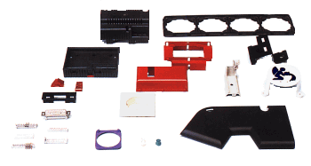 Spritzguß- und Pressteile für die Elektrotechnik und Elektronik teilweise mit Toleranzen im Bereich 3/100 mm